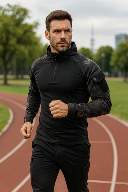 Taktisches Herren-Langarmshirt – Training & Wandern (TrailFit)